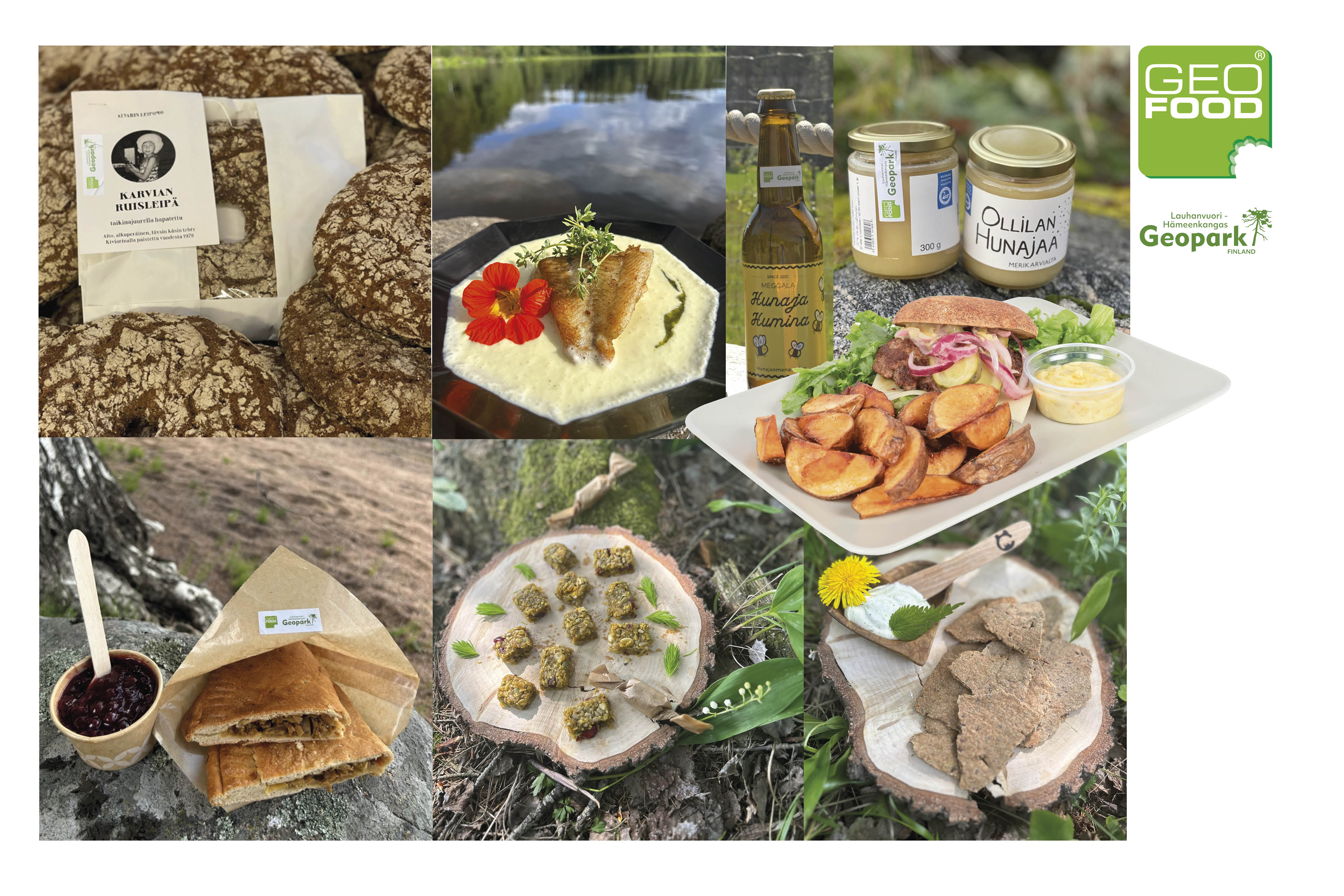 GEOfood-tuotteita kuvakollaasina